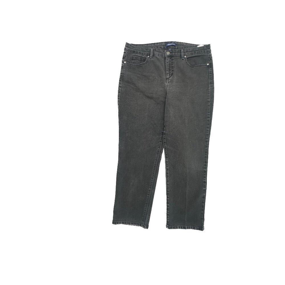 Bandolino Mandie Straight Leg Women's size 16P Black Denim‎ Jeans